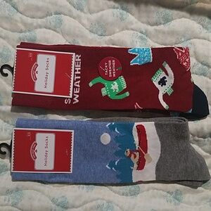 2 pair holiday socks